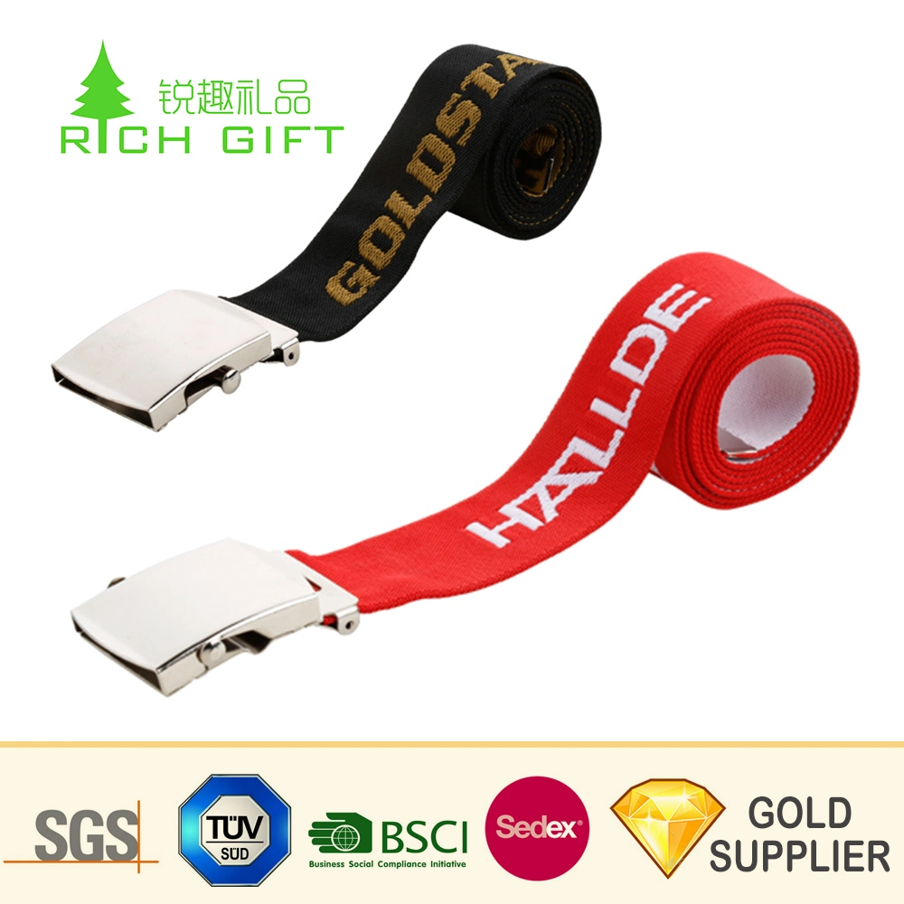 Wholesale Custom Made Promotional Sublimation Printing Logo Polyester Belt with Metal Lock