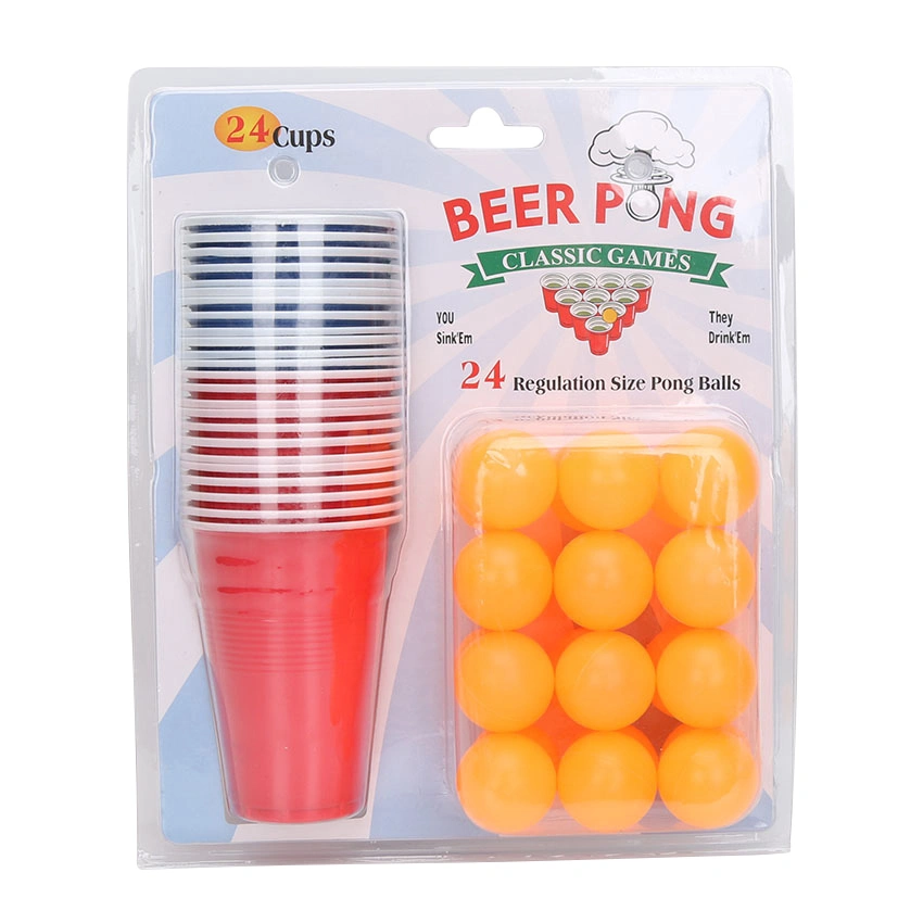 Popular OEM Logo Beer Pong Set 24 Cups and Ping Pong Balls