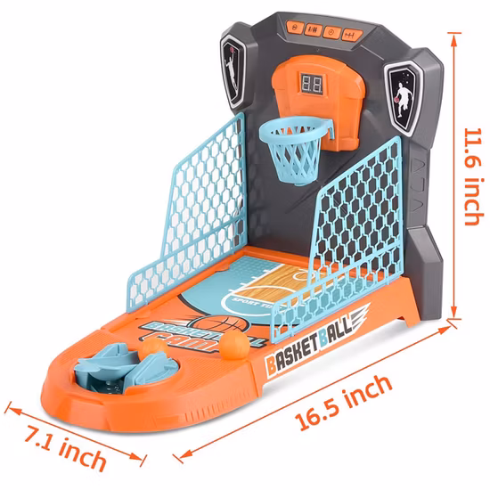Desktop-Tisch-Basketball-Spiele-Set, Korb bewegen, lustiges Sport-Neuheitsspielzeug, amüsantes Basketball-Schießball-Desktop-Spiel mit Licht und Ton