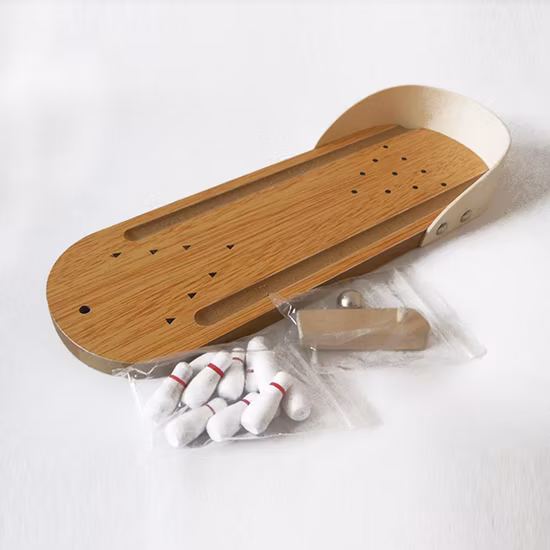 Mini-Holzspielzeug, Desktop-Bowlingspiel, interaktives Tischspielzeug für den Innenbereich, lustiges Holzspiel für Kinder und Erwachsene